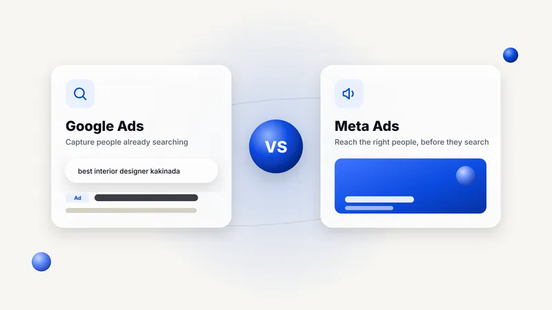 Google Ads and Meta Ads cards side by side